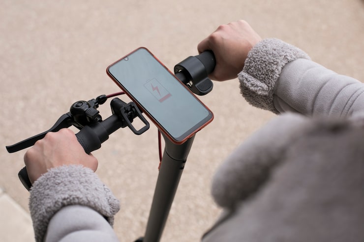 smartphone app electric scooter navigation weather
